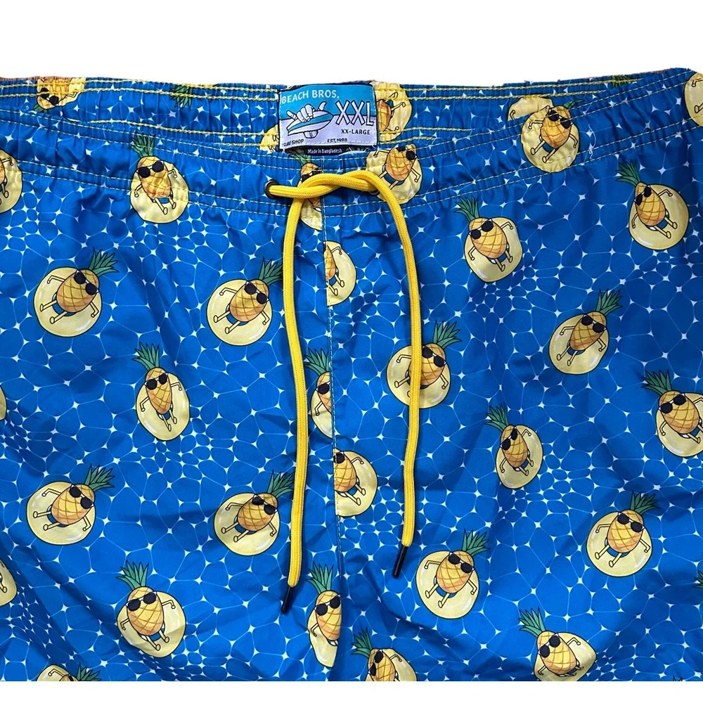 Beach Bros Swim‎ Trunks Men's 2XL Quick Dry Geometric Cool Pineapple Shorts